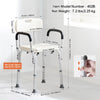 VEVOR Shower Chair, Shower Seat with Back, Adjustable Height Shower Stool, Shower Chair for Inside Shower Bathtub, Non-slip Bathroom Bench Bath Chair for Elderly Disabled Handicap, 350 LBS Capacity