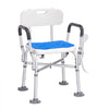 VEVOR Shower Chair Seat with Padded Arms and Back, Shower Stool with Reinforced CrossBar, Adjustable Height Bench Bath Chair for Elderly Disabled, Shower Chair for Inside Shower Bathtub, 400 lbs