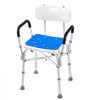 Shower Chair Seat, 400 lbs Capacity, Shower Stool with Crossing Bar, Padded Armrests and Back, Shower Chair for Inside Shower Bathtub, Adjustable Height Bench Bath Chair for Elderly Disabled