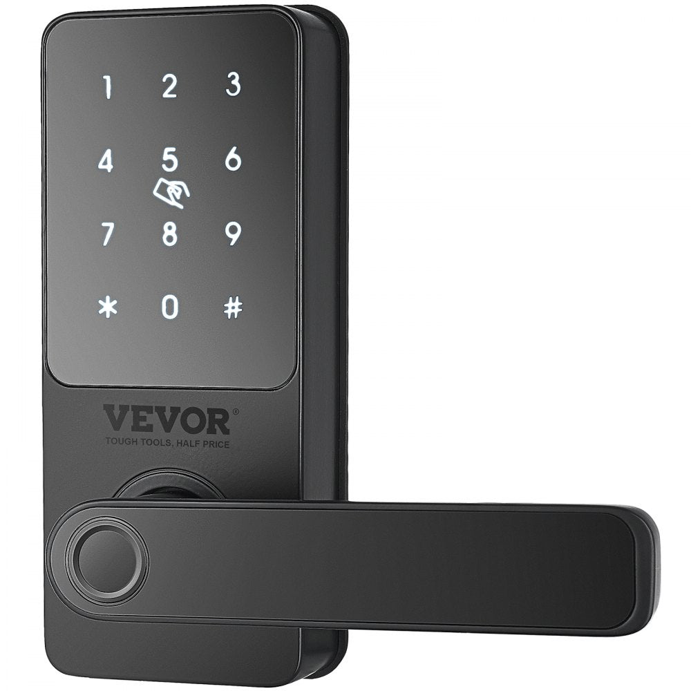 VEVOR Smart Lock, 5-in-1 Smart Door Knob, Fingerprint Deadbolt with App Control, Bluetooth Smart Lock, Keyless Entry Door Lock with Handle, Biometric Door Lock, Keypad Digital Door Lock for Front Door