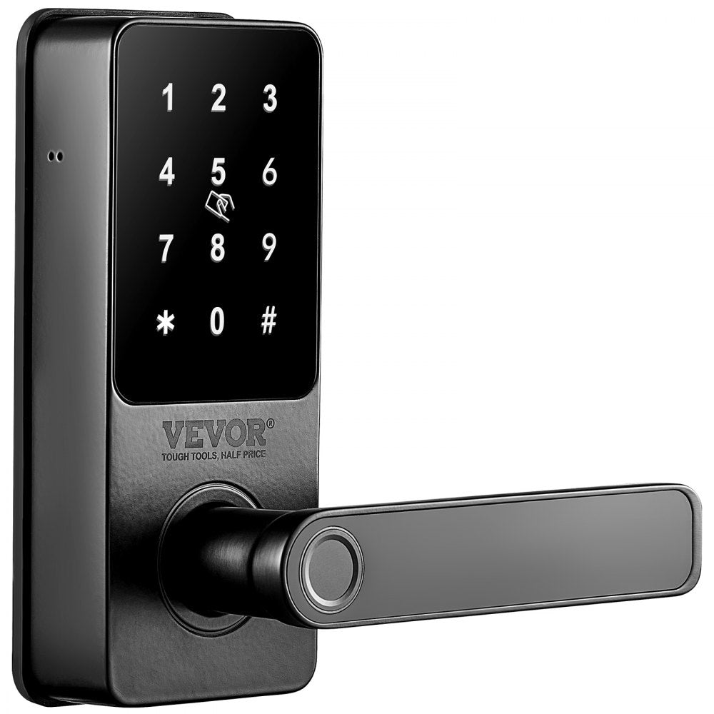 VEVOR Smart Lock, 5-in-1 Smart Door Knob, Fingerprint Deadbolt with App Control, Bluetooth Smart Lock, Keyless Entry Door Lock with Handle, Biometric Door Lock, Keypad Digital Door Lock for Front Door