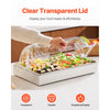 VEVOR Countertop Food Serving Display Container, 1 x 1 Pan Stainless Steel Food Serving Tray, Buffet Condiment Dispenser Display Rack with Clear Lid & 3 Ice Trays, for Restaurant Hotel Kitchen Party