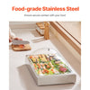 VEVOR Countertop Food Serving Display Container, 1 x 1 Pan Stainless Steel Food Serving Tray, Buffet Condiment Dispenser Display Rack with Clear Arc Lid & 3 Ice Trays, for Restaurant, Hotel, Party