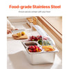 VEVOR Countertop Food Serving Display Container, 5 Pan Stainless Steel Food Serving Tray, Buffet Condiment Dispenser Display Rack with Clear Lid & 3 Freezer Boxes, for Restaurant Hotel Kitchen Party