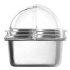 VEVOR Countertop Food Serving Display Container, 5 Pan Stainless Steel Food Serving Tray, Buffet Condiment Dispenser Display Rack with Clear Lid & 3 Freezer Boxes, for Restaurant Hotel Kitchen Party