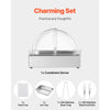 VEVOR Countertop Food Serving Display Container, 1 x 1/2 Pan Stainless Steel Food Serving Tray, Buffet Condiment Dispenser Display Rack with Clear Lid & Ice Tray, for Restaurant Hotel Kitchen Party