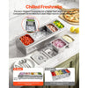 VEVOR Countertop Food Serving Display Container, Stainless Steel Food Salad Server Tray, Buffet Condiment Dispenser, Ice Cooled Rack with Separate Lid, for Restaurant Hotel Kitchen (2x1/6+3x1/9 Pan)