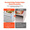 VEVOR Countertop Food Serving Display Container, Stainless Steel Food Salad Server Tray, Buffet Condiment Dispenser, Ice Cooled Rack with Separate Lid, for Restaurant Hotel Kitchen (2x1/6+3x1/9 Pan)