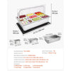 VEVOR Countertop Food Serving Display Container, Stainless Steel Food Salad Server Tray, Buffet Condiment Dispenser, Ice Cooled Rack with Clear Roll Top Cover, for Restaurant Hotel (1x1/3+6x1/9 Pan)