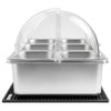 VEVOR Countertop Food Serving Display Container, Stainless Steel Food Salad Server Tray, Buffet Condiment Dispenser, Ice Cooled Rack with Clear Roll Top Cover, for Restaurant Hotel (6x1/6 Pan x2)
