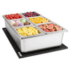 VEVOR Countertop Food Serving Display Container, Stainless Steel Food Salad Server Tray, Buffet Condiment Dispenser, Ice Cooled Rack with Separate Lid, for Restaurant, Hotel, Party (6x1/6 Pan)