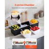 VEVOR Chilled Condiment Server, 4 Compartment Ice Cooled Condiment Serving Container, Chilled Garnish Tray Bar Caddy with Lid, for Bartending & Serving Taco, Salad, Fruit, Home & Restaurant Supplies