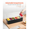 VEVOR Chilled Condiment Server, 6 Compartment Ice Cooled Condiment Serving Container, Chilled Garnish Tray Bar Caddy with Lid, for Bartending & Serving Taco, Salad, Fruit, Home & Restaurant Supplies