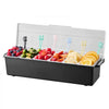 VEVOR Chilled Condiment Server, 6 Compartment Ice Cooled Condiment Serving Container, Chilled Garnish Tray Bar Caddy with Lid, for Bartending & Serving Taco, Salad, Fruit, Home & Restaurant Supplies