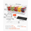 VEVOR Chilled Condiment Server Caddy, 5 Compartment Ice Cooled Serving Container, Plastic Fruit Garnish Tray Platter with Separate Lid, for Taco Salad Bar Accessories, Party Home Restaurant Supplies