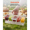 VEVOR Chilled Condiment Server Caddy, 5 Compartment Ice Cooled Serving Container, Plastic Fruit Garnish Tray Platter with Lid, for Taco Salad Bar Accessories, Party Home Restaurant Supplies