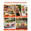 VEVOR Chilled Condiment Server Caddy, 5 Compartment Ice Cooled Serving Container, Plastic Fruit Garnish Tray Platter with Lid, for Taco Salad Bar Accessories, Party Home Restaurant Supplies