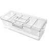 VEVOR Chilled Condiment Server Caddy, 5 Compartment Ice Cooled Serving Container, Plastic Fruit Garnish Tray Platter with Lid, for Taco Salad Bar Accessories, Party Home Restaurant Supplies