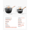 VEVOR Saucepan Set, 1.5 QT & 2.5 QT Nonstick Saucepan with Glass Lids, Multipurpose Cooking Sauce Pots with Detachable Handles, Sauce Pan Kitchen Cooking Pot with Coating, Induction Compatible, Black
