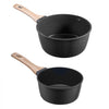 VEVOR Saucepan Set, 1.5 QT & 2.5 QT Nonstick Saucepan with Glass Lids, Multipurpose Cooking Sauce Pots with Detachable Handles, Sauce Pan Kitchen Cooking Pot with Coating, Induction Compatible, Black