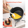 VEVOR 2.5 QT Saucepan, Nonstick Saucepan with Tempered Glass Lid, Multipurpose Cooking Sauce Pot with Detachable Handle, Sauce Pan Small Kitchen Cooking Pot with Coating, Induction Compatible, Black