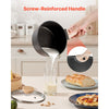 VEVOR 2.5 QT Saucepan, Nonstick Saucepan with Tempered Glass Lid, Multipurpose Cooking Sauce Pot with Detachable Handle, Sauce Pan Small Kitchen Cooking Pot with Coating, Induction Compatible, Black