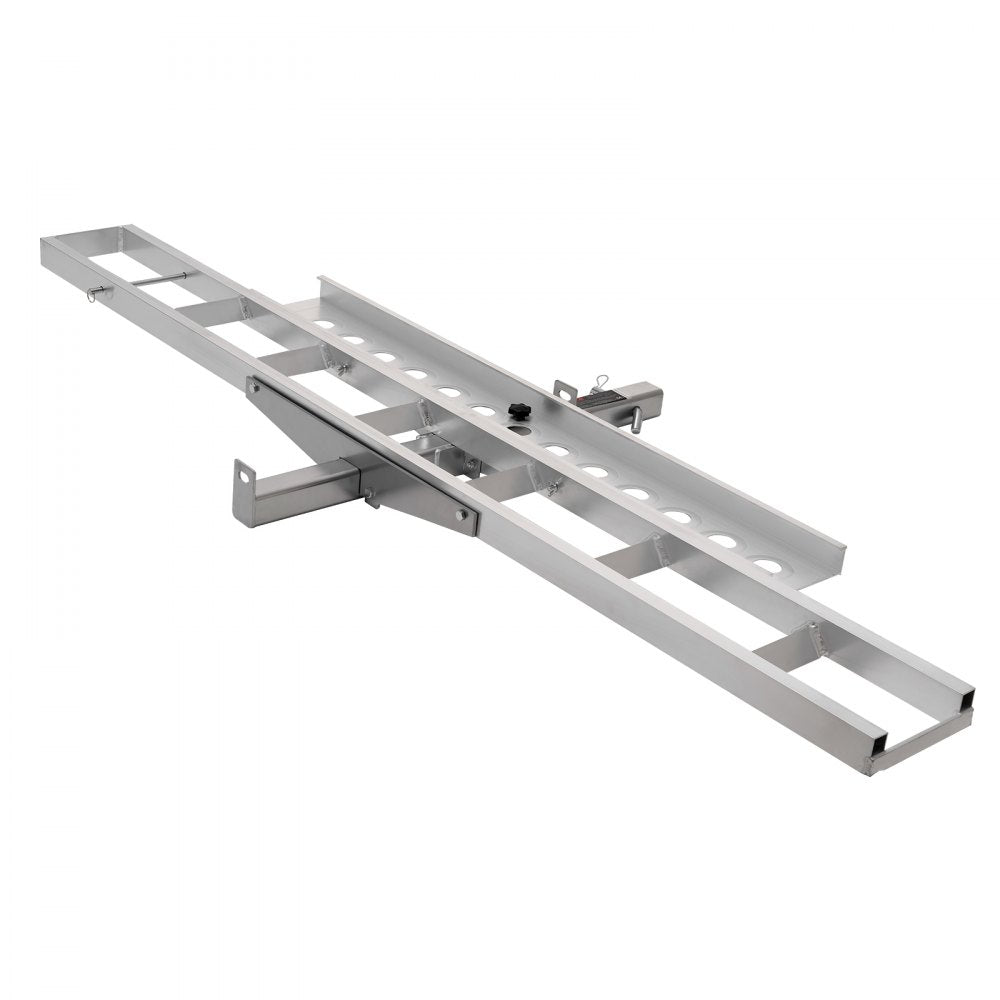 VEVOR Motorcycle Carrier, 400 lbs Capacity, Heavy Duty Aluminum Hitch Mount Rack with 47in Loading Ramp, Straps & Stabilizer, Scooter Dirt Bike Trailer Hauler for Car Truck with 2-Inch Hitch Receiver