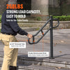 VEVOR Single Post Handrail for Outdoor 1-3 Steps, 40.5" L x 35.4" H Metal Bent Stair Handrails, Floor Mounted Carbon Steel Stair Railing, U-Shaped Post Grab Rails with 2 Anti-Skid Crossbar for Garage
