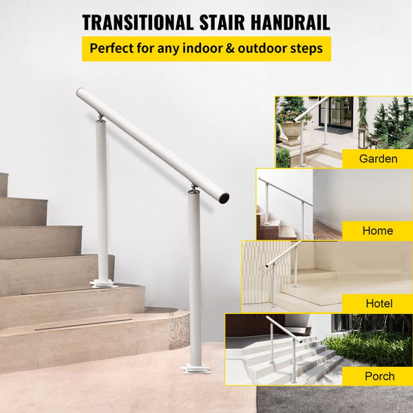 Vevor Stair Railing 3' Adjustable White Outdoor Handrail New – FactoryPure