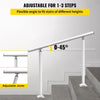 VEVOR Outdoor Stair Railing Kit, 3 FT Handrails 2-3 Steps, Adjustable Angle White Aluminum Stair Hand Rail for The Elderly, Handrails for Outdoor Steps