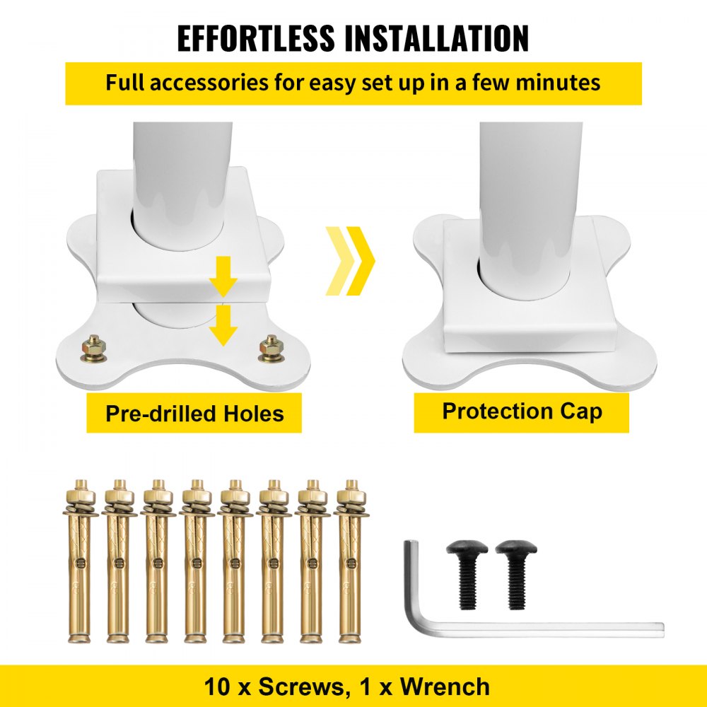 VEVOR Outdoor Stair Railing Kit, 3 FT Handrails 2-3 Steps, Adjustable Angle White Aluminum Stair Hand Rail for The Elderly, Handrails for Outdoor Steps