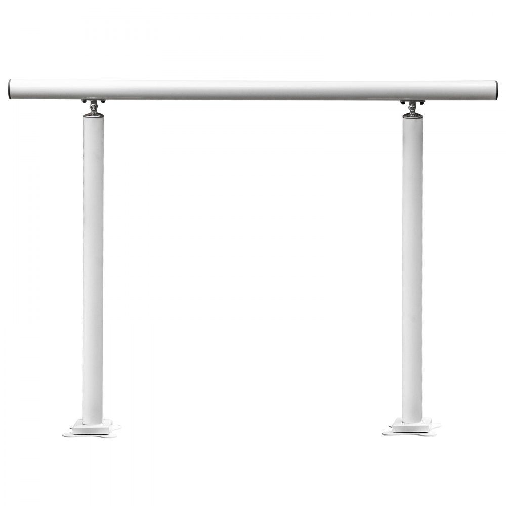 VEVOR Outdoor Stair Railing Kit, 3 FT Handrails 2-3 Steps, Adjustable Angle White Aluminum Stair Hand Rail for The Elderly, Handrails for Outdoor Steps