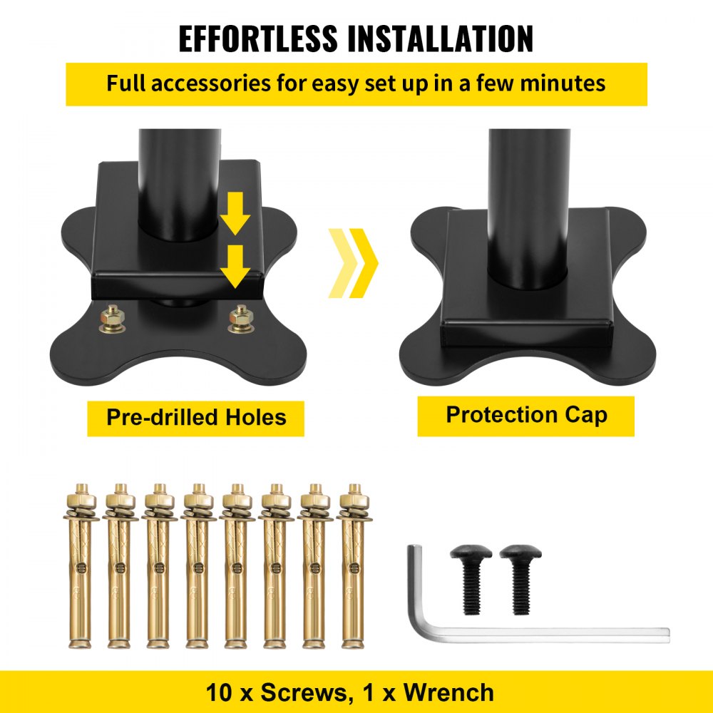 VEVOR Outdoor Stair Railing Kit, 4 FT Handrails 1-4 Steps, Adjustable Angle Black Aluminum Stair Hand Rail for The Elderly, Handrails for Outdoor Steps