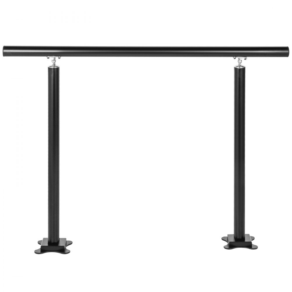 VEVOR Outdoor Stair Railing Kit, 4 FT Handrails 1-4 Steps, Adjustable Angle Black Aluminum Stair Hand Rail for The Elderly, Handrails for Outdoor Steps