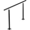 VEVOR Outdoor Stair Railing Kit, 4 FT Handrails 1-4 Steps, Adjustable Angle Black Aluminum Stair Hand Rail for The Elderly, Handrails for Outdoor Steps