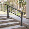 VEVOR Handrail Outdoor Stairs 47.6 X 35.2 Inch Outdoor Handrail Outdoor Stair Railing Adjustable from 0 to 30 Degrees Handrail for Stairs Outdoor Aluminum Black Stair Railing Fit 3-4 Steps