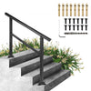 VEVOR Handrail Outdoor Stairs 47.6 X 35.2 Inch Outdoor Handrail Outdoor Stair Railing Adjustable from 0 to 30 Degrees Handrail for Stairs Outdoor Aluminum Black Stair Railing Fit 3-4 Steps