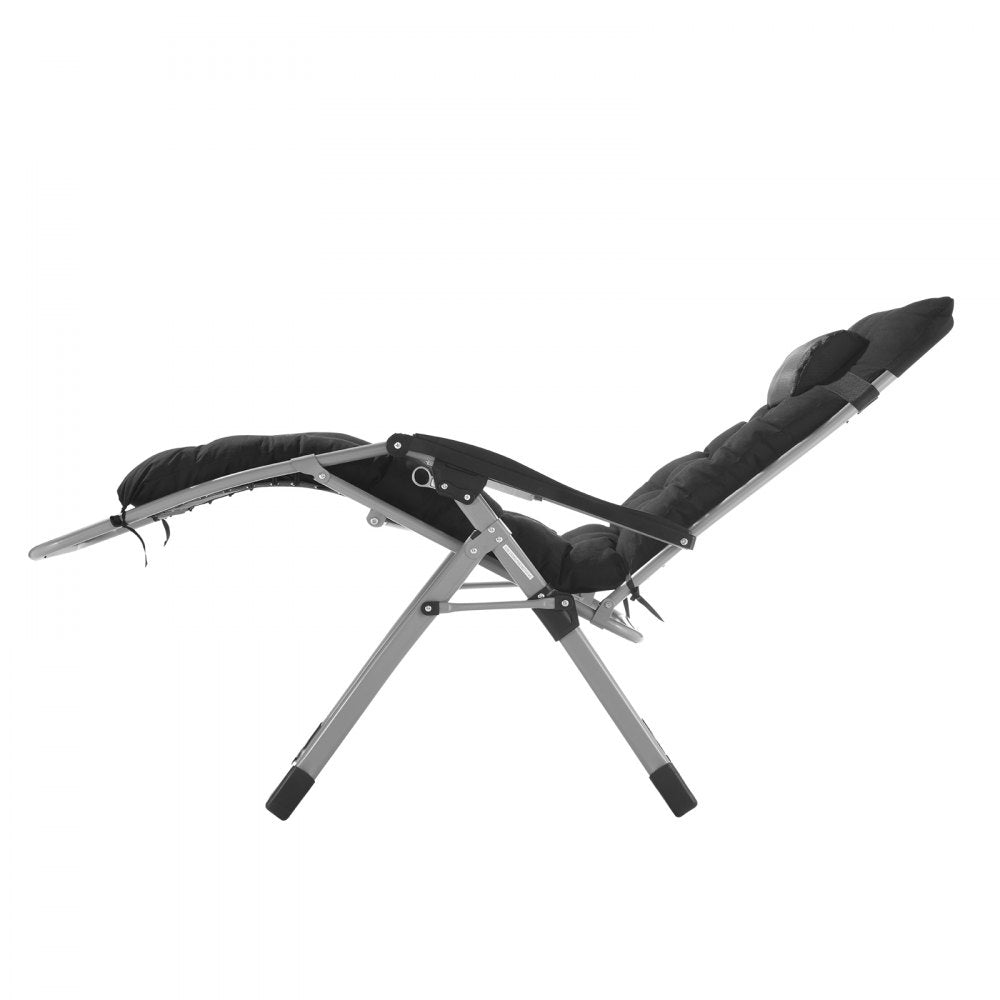 VEVOR Zero Gravity Chair, 26 inch Zero Gravity Recliner Lounge Chair for Indoor and Outdoor, Adjustable Anti Gravity Chair with Cushion, Headrest, Footrest, and Cupholder, 500 lbs, Black