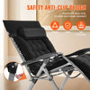 VEVOR Zero Gravity Chair, 33 inch Zero Gravity Recliner Lounge Chair for Indoor and Outdoor, Adjustable Anti Gravity Chair with Cushion, Headrest, Footrest, and Cupholder, 500 lbs, Black