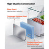 VEVOR Refrigerated Countertop Prep Unit Condiment Prep Station 16 QT ETL, for Commercial Restaurant Salad Bar, 160W, with 1 x 1/3 & 4 x 1/6 Pans, Auto Defrost, Adjustable Temp, Glass Sneeze Guard