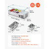 VEVOR Refrigerated Countertop Prep Unit Condiment Prep Station 16 QT ETL, for Commercial Restaurant Salad Bar, 160W, with 1 x 1/3 & 4 x 1/6 Pans, Auto Defrost, Adjustable Temp, Glass Sneeze Guard