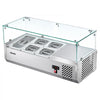 VEVOR Refrigerated Countertop Prep Unit Condiment Prep Station 16 QT ETL, for Commercial Restaurant Salad Bar, 160W, with 1 x 1/3 & 4 x 1/6 Pans, Auto Defrost, Adjustable Temp, Glass Sneeze Guard