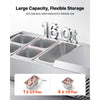 VEVOR Refrigerated Countertop Prep Unit Condiment Prep Station 14 QT ETL, for Commercial Restaurant Salad Bar, 160W, with 1 x 1/3 & 4 x 1/6 Pans, Auto Defrost, Temp Control, Stainless Steel Cover
