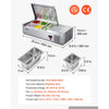 VEVOR Refrigerated Countertop Prep Unit Condiment Prep Station 14 QT ETL, for Commercial Restaurant Salad Bar, 160W, with 1 x 1/3 & 4 x 1/6 Pans, Auto Defrost, Temp Control, Stainless Steel Cover