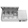 VEVOR Refrigerated Countertop Prep Unit Condiment Prep Station 14 QT ETL, for Commercial Restaurant Salad Bar, 160W, with 1 x 1/3 & 4 x 1/6 Pans, Auto Defrost, Temp Control, Stainless Steel Cover