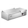 VEVOR Refrigerated Countertop Prep Unit Condiment Prep Station 14 QT ETL, for Commercial Restaurant Salad Bar, 160W, with 1 x 1/3 & 4 x 1/6 Pans, Auto Defrost, Temp Control, Stainless Steel Cover