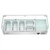 VEVOR Refrigerated Countertop Prep Unit Condiment Prep Station 26.4QT ETL, for Commercial Restaurant Salad Bar, 160W, with 3 x 1/3 & 2 x 1/4 Pans, Auto Defrost, Adjustable Temp, Glass Sneeze Guard