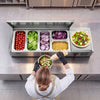 VEVOR Refrigerated Countertop Prep Unit Condiment Prep Station 26.4QT ETL, for Commercial Restaurant Salad Bar, 160W, with 3 x 1/3 & 2 x 1/4 Pans, Auto Defrost, Temp Control, Stainless Steel Cover