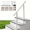 VEVOR Handrails for Outdoor Steps, 2-3 Step Aluminum Stair Hand Rail Kit, White Round Tube Stair Railings for Seniors, Concrete Steps, Porch, Deck, Heavy-Duty with Decorative Cover & Installation Kit