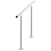 VEVOR Handrails for Outdoor Steps, 2-3 Step Aluminum Stair Hand Rail Kit, White Round Tube Stair Railings for Seniors, Concrete Steps, Porch, Deck, Heavy-Duty with Decorative Cover & Installation Kit